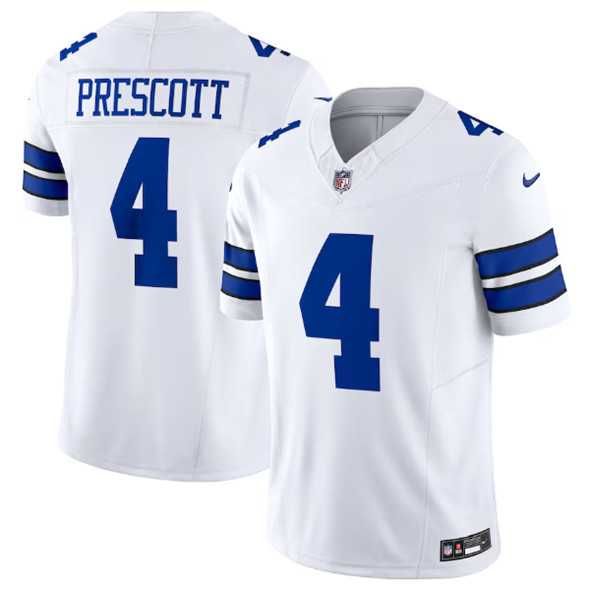 Men & Women & Youth Dallas Cowboys #4 Dak Prescott White 2023 F.U.S.E. Vapor Limited Stitched Football Jersey